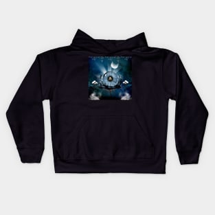 Awesome dark eye with skulls Kids Hoodie